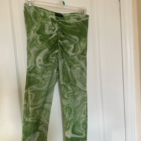 NAKED WARDROBE Vacation Mesh Green Pants - Picture 3 of 10